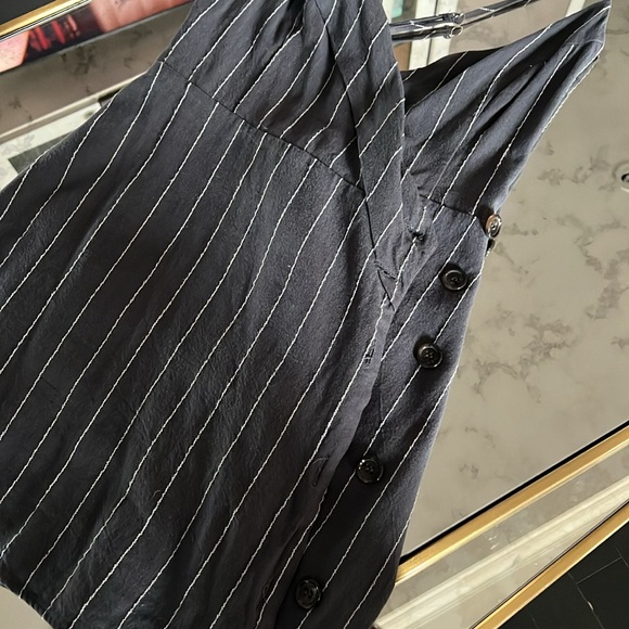 Stripped mini sailor stripes dress with buttons - Picture 6 of 11